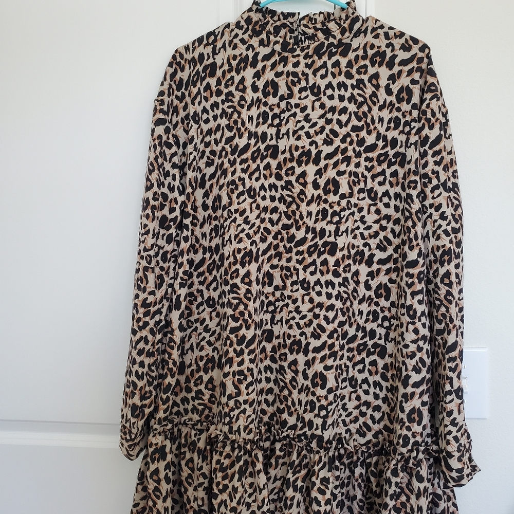 EUC ASOS Leopard Pattern Ruffle Dress - Picture 2 of 12